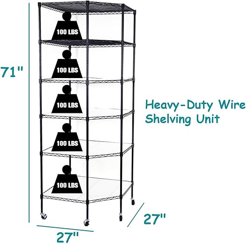 Miniatura 62 de BELANITAS Estantería de alambre de 4 niveles, estante de almacenamiento de acero, estante de almacenamiento de metal ajustable, estantes