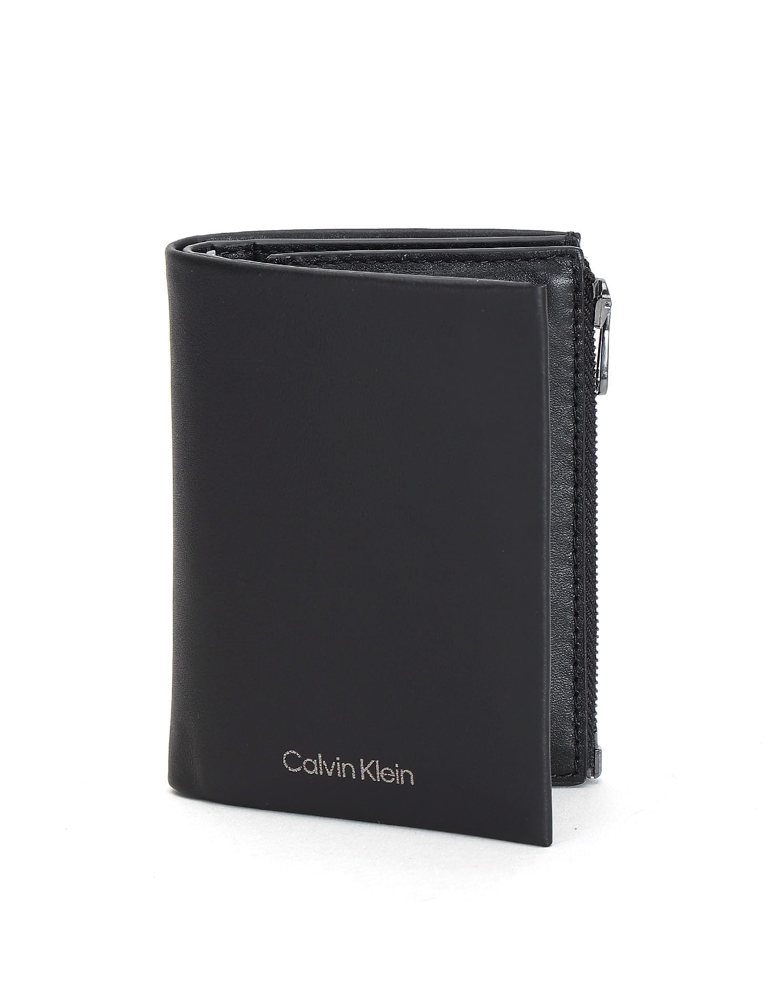 Calvin Klein Men's Concise Trifold 6CC W/Detach Wallets, Ck Black, OS