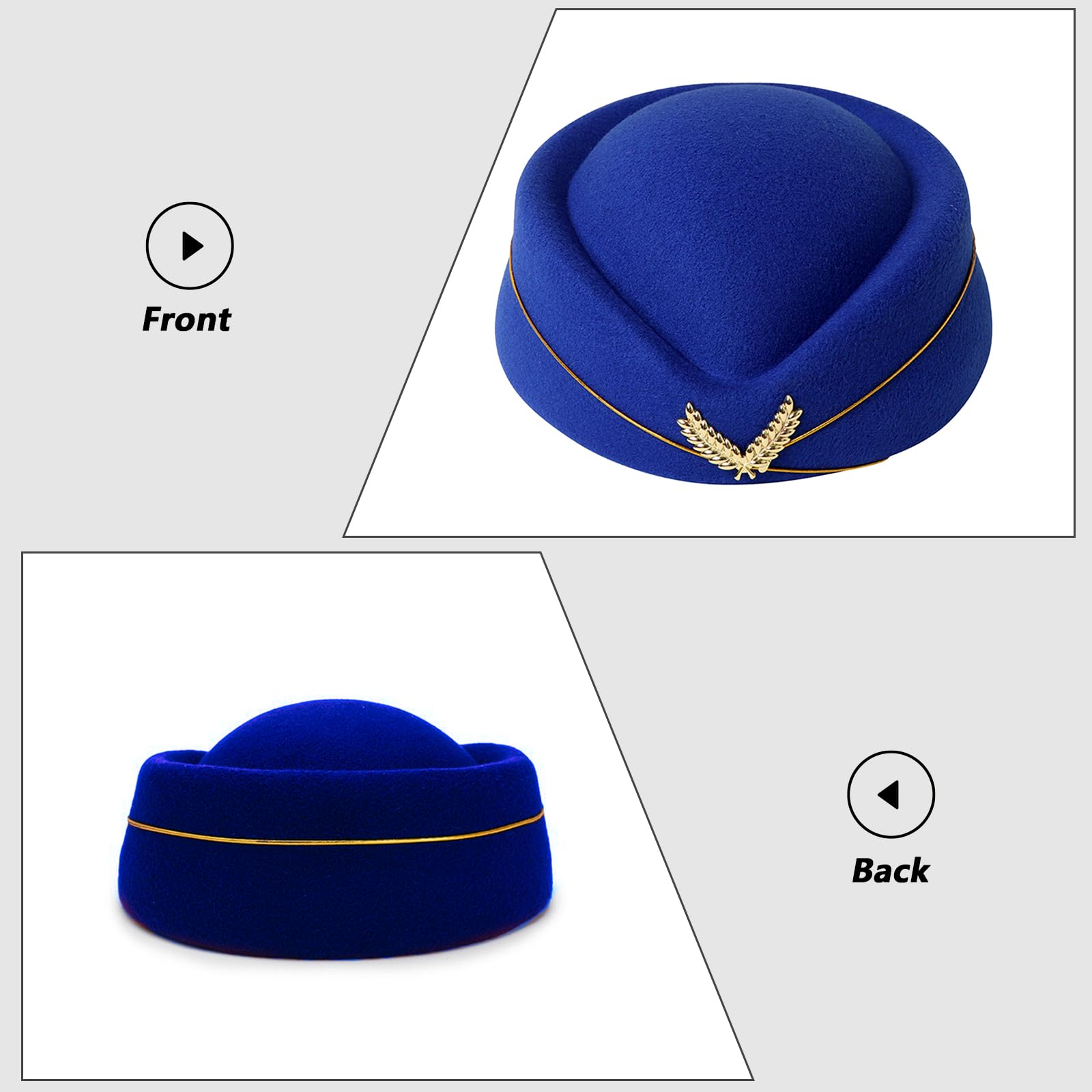 Womens Stewardess Cap Flight Attendant Hat Air Hostess Uniform Accessory for Cabin Crew Cosplay Costume Halloween Party - Image 4