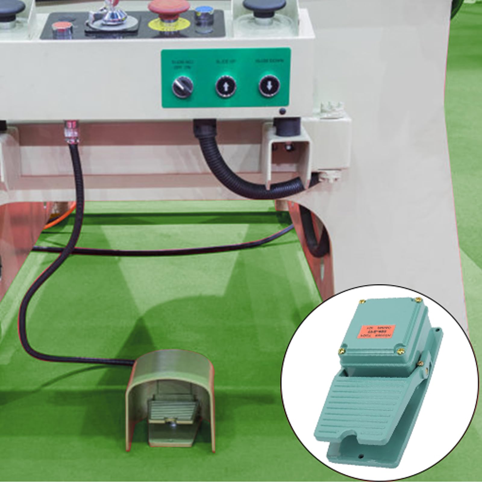 Tissting Interrupteur à Pédale Industriel, Commutateur de Pied AC 250V 15A 1NO 1NC en Aluminium Antidérapant TFS-402,pour Machines à Souder, machines à souder, tours, meuleuses, presses hydrauliques