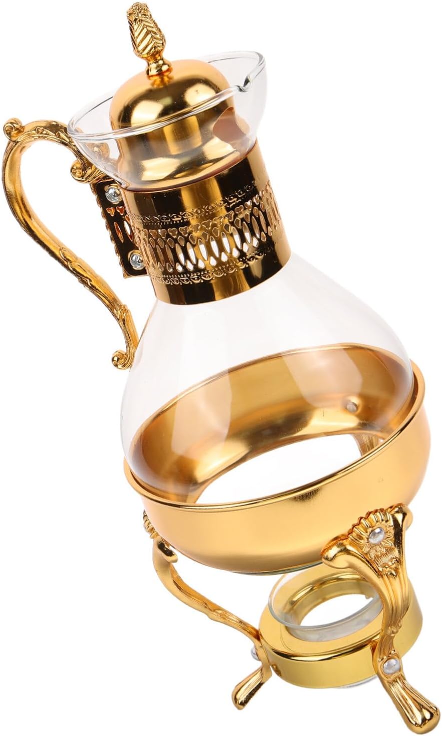 Kichvoe 1set Arabic Glass Coffee Kettle Vintage Design Teapot Ergonomic Handle for Authentic Middle Eastern Coffee for Home Parties and Elegant Serving