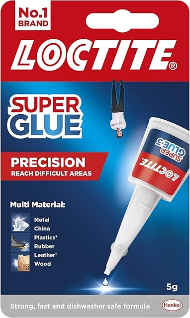 Loctite Precision, Strong All Purpose Liquid Adhesive for Accurate Repairs, Instant Super Glue for Various Materials, Clear Glue, 5g