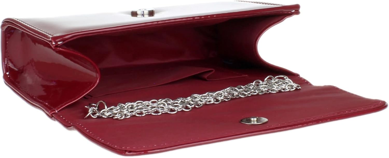 Girly HandBags Plain Glossy Clutch Bag