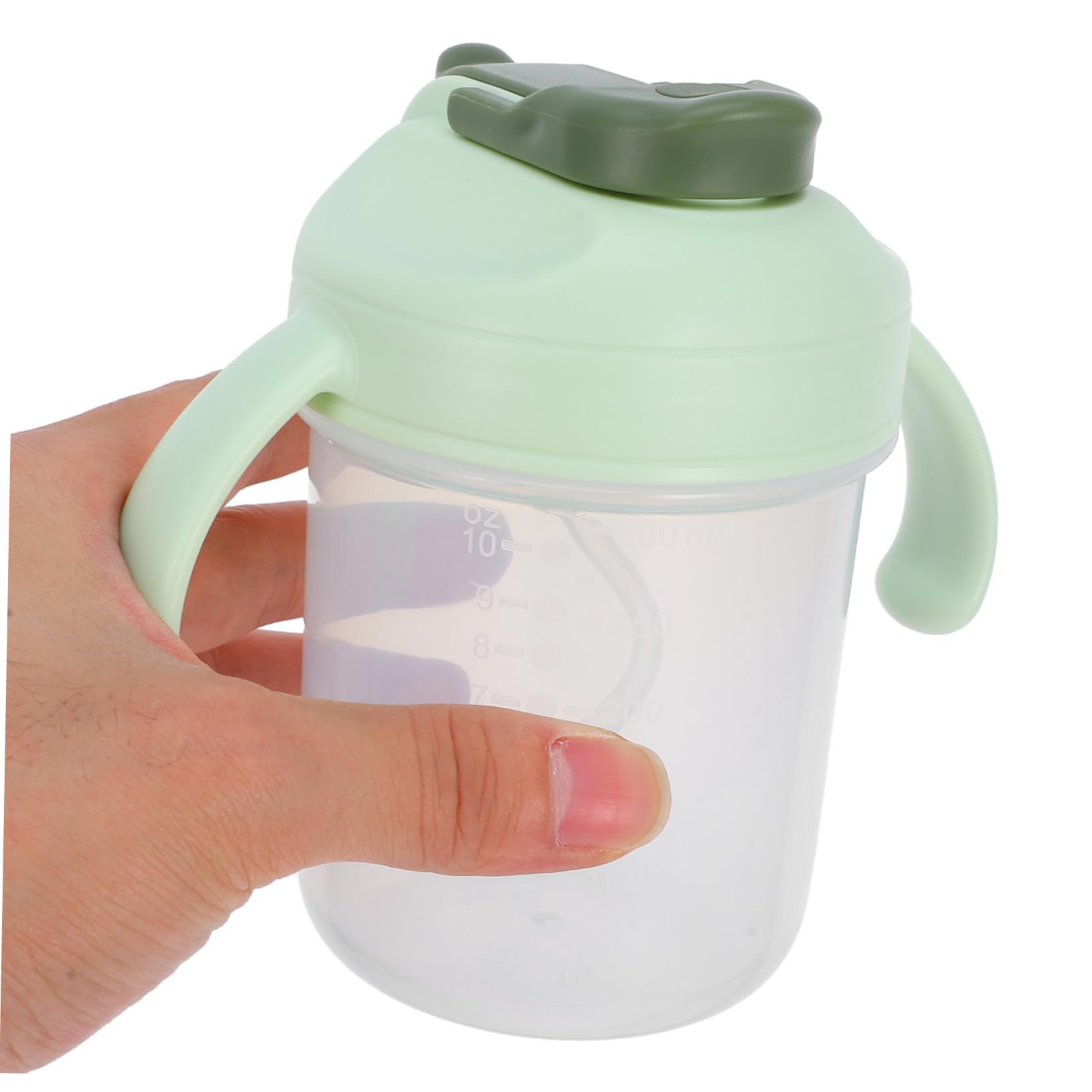 3 Piezas Vaso de anti-asfixia derramar postrado en cama viejo vaso con pajita y tapa Bebiendo Cuidado sorbo de avena para adultos tazas para adultos mayores páginas Green