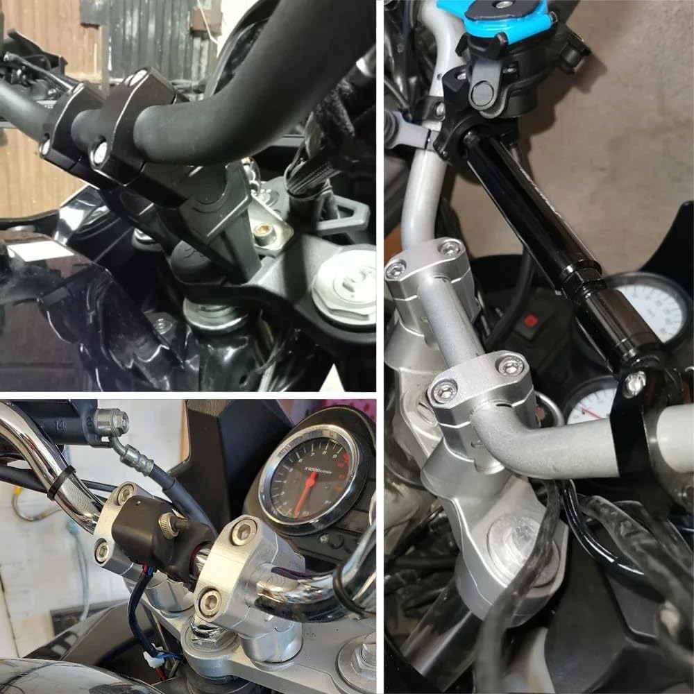 Pasuje Do Vstrom 250 SX Adapter Przedłużający Wspornik Kierownicy Uchwyt Podnośnika Booster Akcesoria Motocyklowe Riser zacisk(Black 28)