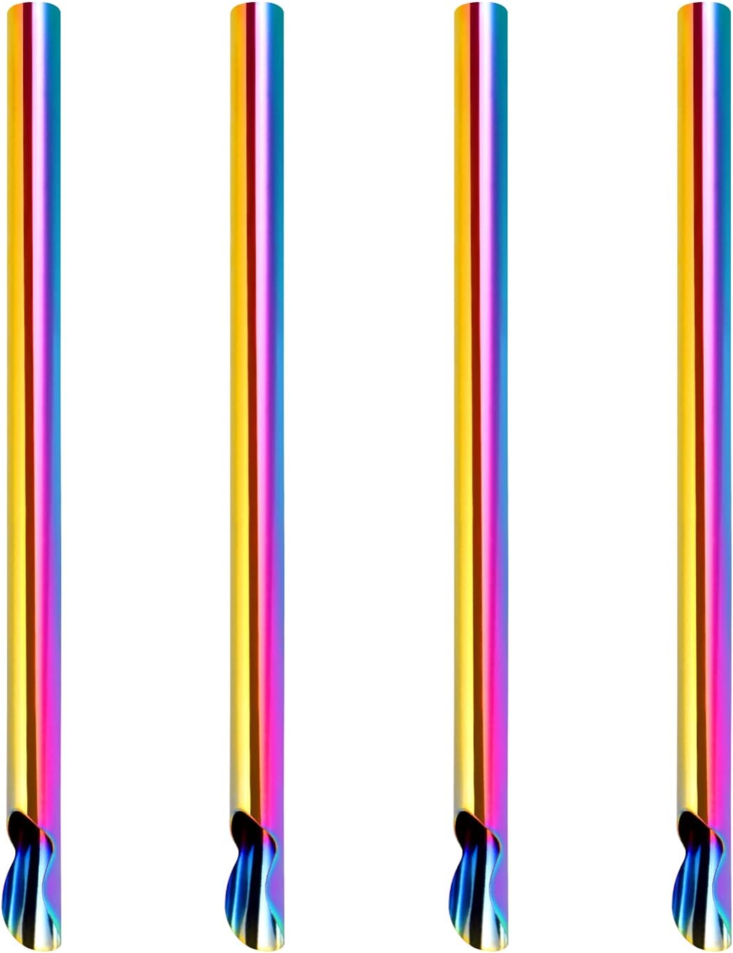 DOITOOL 4pcs Reusable Stainless Steel Metal Straws for and Bubble Tea to Use Drinking Straws for
