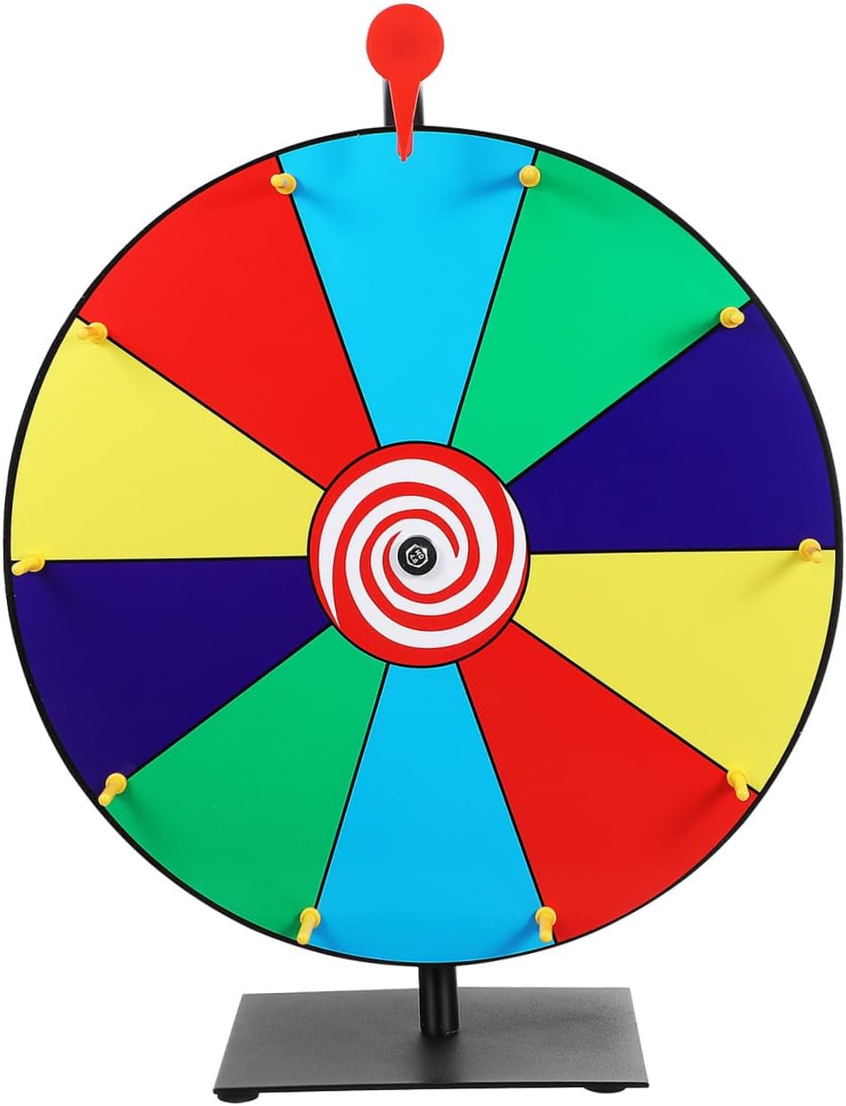 PRETYZOOM Spinning Prize Wheel with Stand for Trade Shows and Holiday Events Pvc Construction Stable Base Easy to Use Raffle Tool for Engaging Parties and