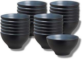 Creations Melamine Noodle Salad Soup Bowls, Steelite Heavy Use Break Resistant Commercial Foodservice Restaurant, Baja, 7.5" Round, 3.6" Deep, 1.5 Qt., Rounded Two Tone on Base, Set of 24, Blue Black
