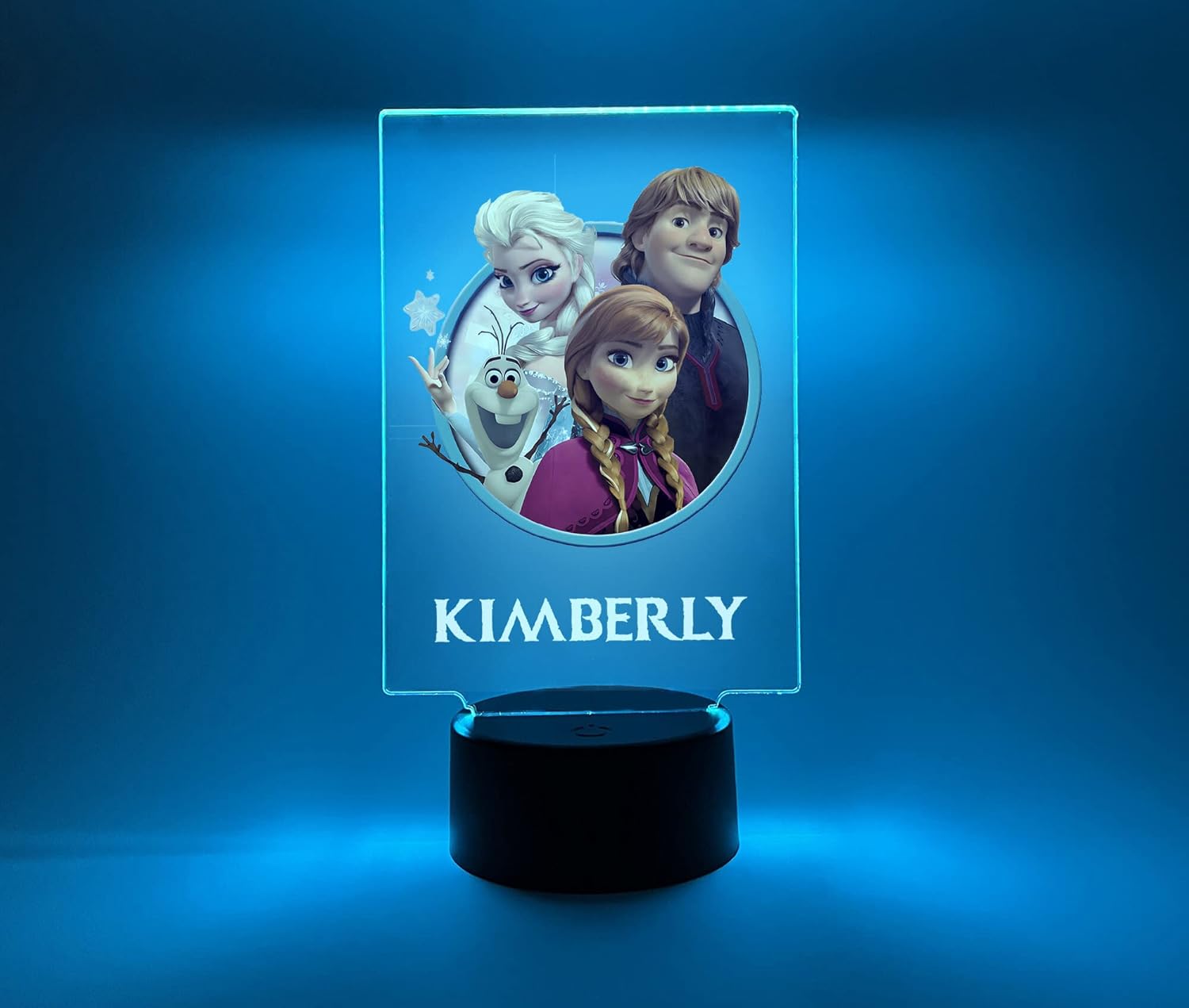 Princess Night Light Up LED Desk Table Desk Lamp Personalized Free Engraved Elsa Family Sisters Forever Made to Order, Home Girls Room Decor, 16 Bright Color Options With Remote, A Must Have!