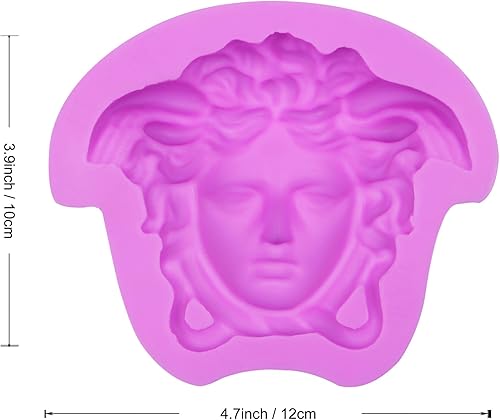 Miniatura 2 de Medusa - Moldes de fondant molde para hornear chocolate de diosa mitología moldes de cara de cabeza de dibujos animados para decoración de pasteles