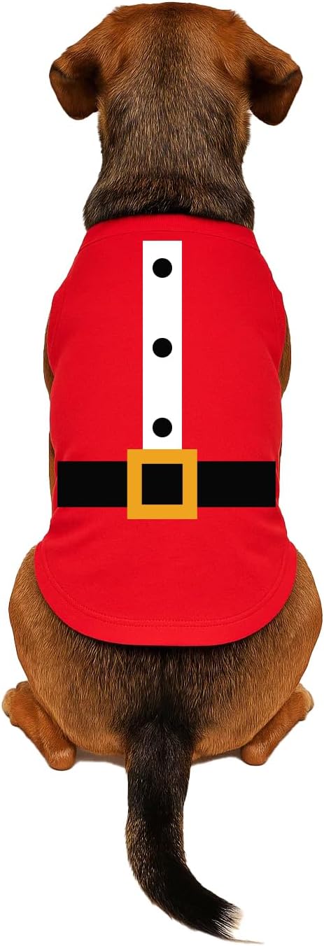 Santa Costume Dog Tee Shirt | Sleeveless Breeds | Christmas | Holiday Season | Winter Wonderland | Gift |Red, 6X-Large 1452
