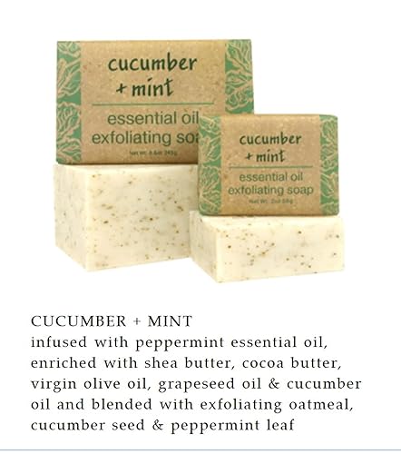 Miniatura 2 de Greenwich Bay Trading Co - Jabón exfoliante de aceite esencial de pepino y menta, juego de 2, 8.6 onzas cada uno