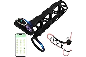 APP Controlled Vibrating Penis Sleeve Chastity Device for Men and Women