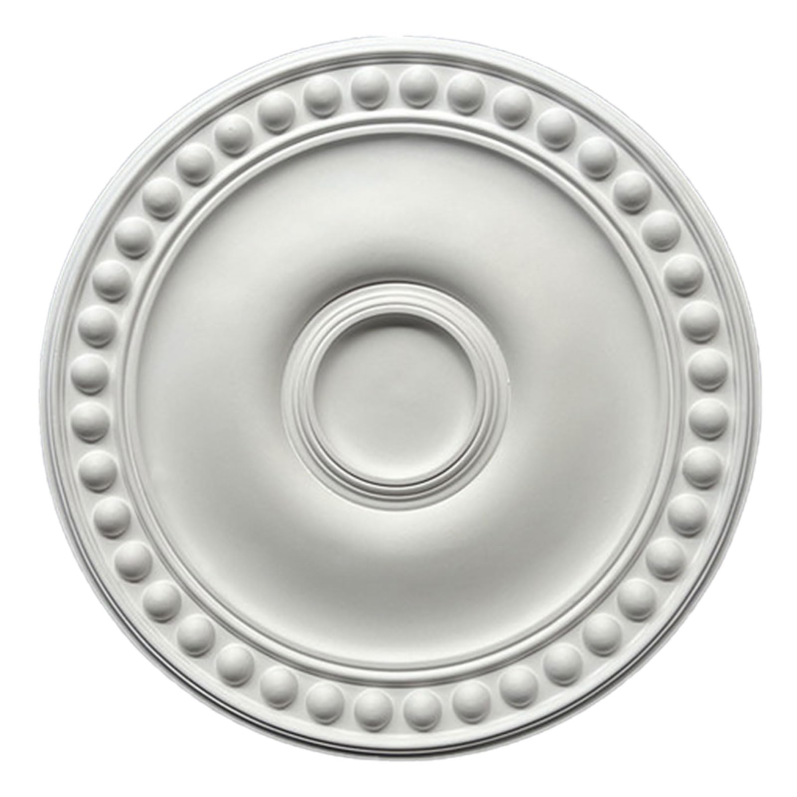 PU Ceiling Medallion for Fan Lamp, Chandelier, White, Multiple Sizes(White K,48.5cm)