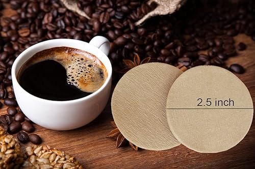 Miniatura 3 de Filtros de café, filtro de café de repuesto universal para AeroPress, compatible con cafetera, filtros de papel redondos sin blanquear, marrón