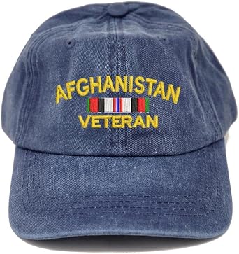 Afghanistan Veteran Embroidered Pigment Dye Cotton Polo Cap