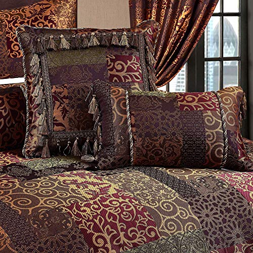 Chezmoi Collection AMELIA-COM-MULTI-QUEEN Amelia 9-Piece Floral Jacquard Patchwork Comforter Set thumb #2