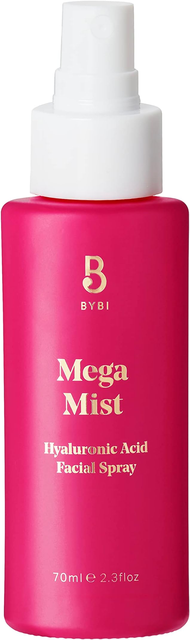 BYBI Beauty Mega Mist Face Mist Spray - Hydrating Hyaluronic Acid Face Mist for Dry Skin - Vegan Facial Mist & Pore Tightening Toner with Soothing Aloe Vera - Reduces Redness - 70ml