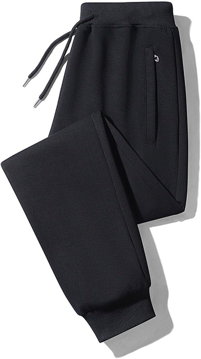 Men's Jogger Sweatpants Drawstring Waist Pants with Pockets | Soft Tapered Trousers Elastic Waist Drawcord Side Storage Cuffed Ankles Walking Commuting Weekend Fall Winter Clothes