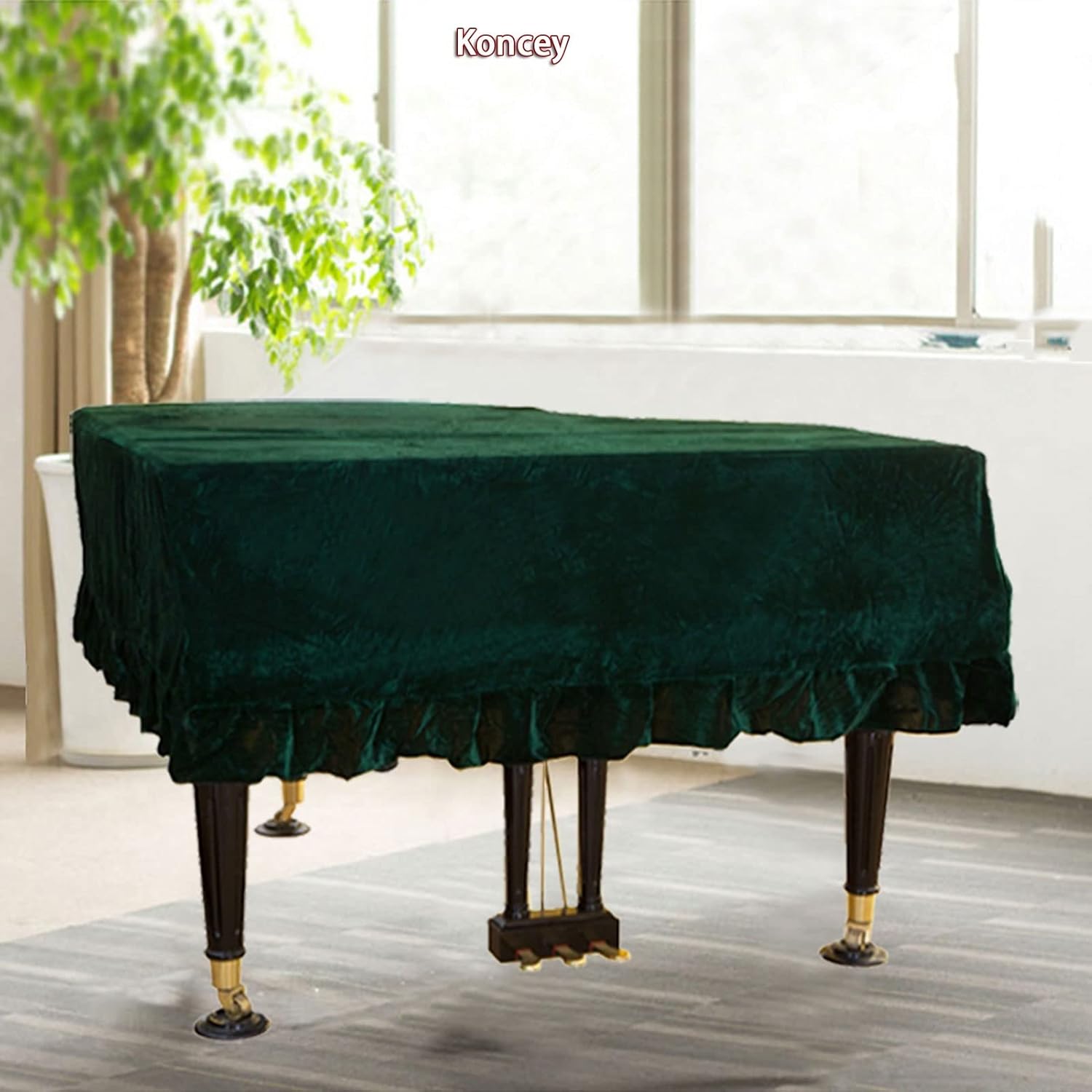 Grand Piano Cover Premium Velvet Universal Upright Piano Cover for Yamaha C3 / GA1 / C5X / C6 (Color : Green, Size : 170cm-180cm)