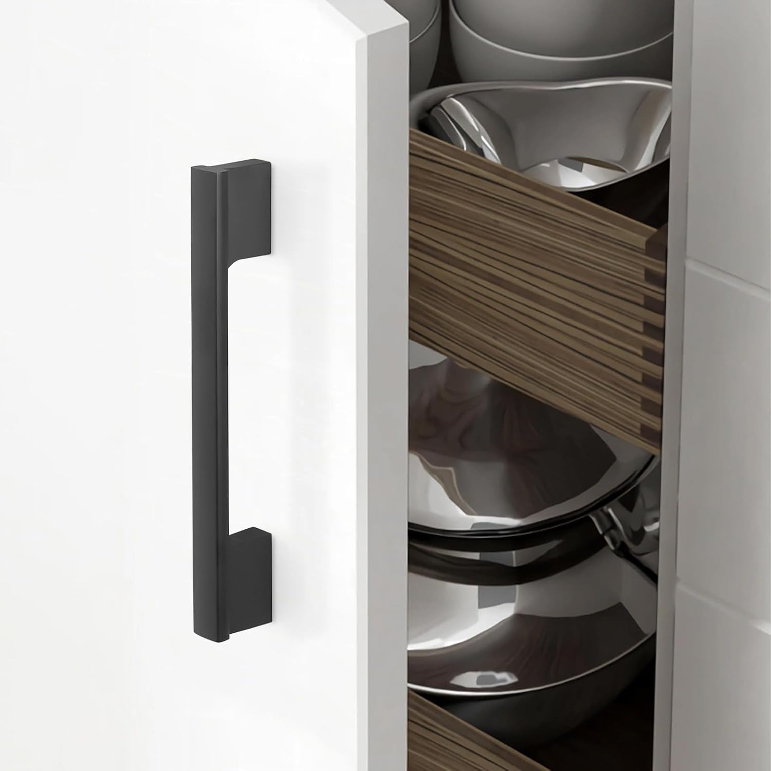 10 Pack Matte Black Cabinet Pulls 5 Inch Hole Centers Kitchen Cabinet Handles Black Drawer Pulls Cabinet Hardware