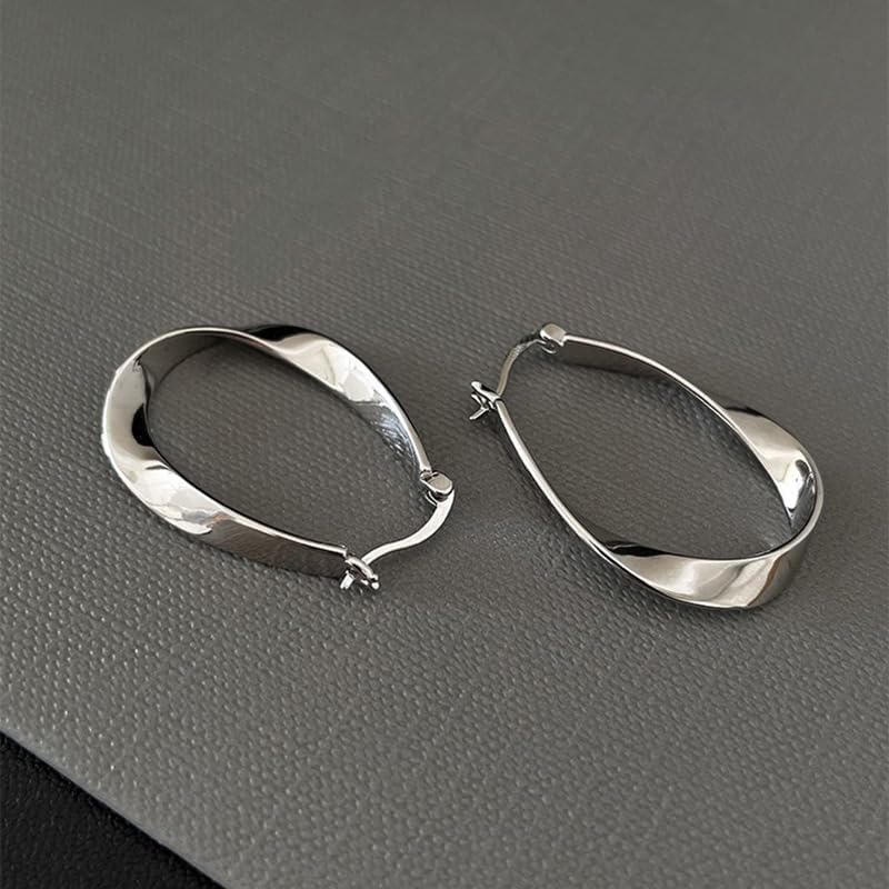 Hoop Earrings, Oval Hoop Earrings for Women, Small Hoop Earrings Silver Hypoallergenic Earrings, Small Huggie Hoops Earrings for Women Jewelry - Image 6