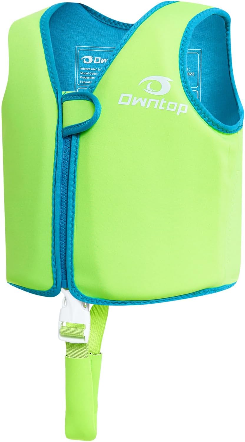 Owntop Kids Swim Vest Toddler Swim Vest with Adjustable Crotch Strap Toddler Floaties Boys Girls Buoyancy Aid for 30-40-50-60-70 Lbs Kids