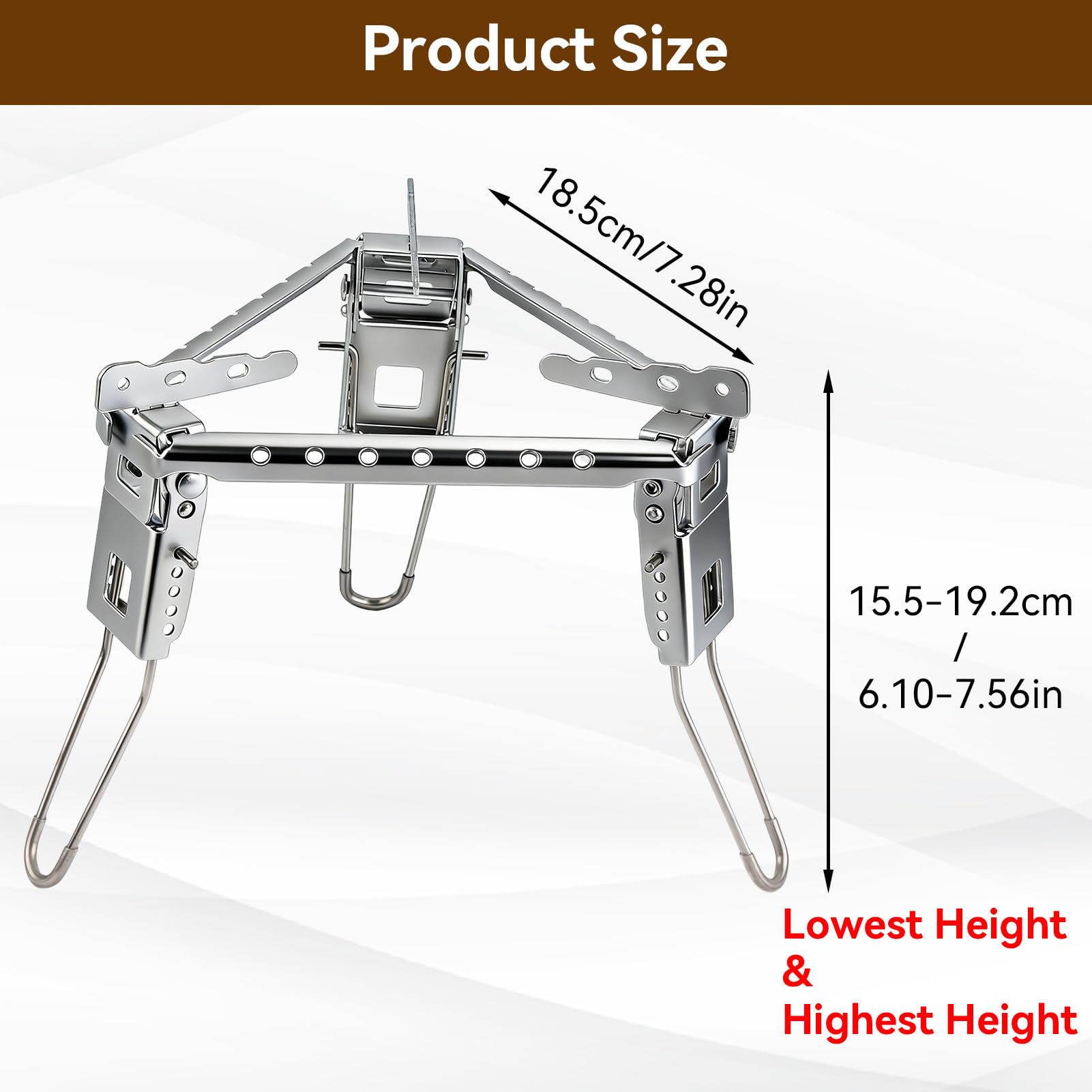 Soporte Para Ollas Para Acampar, 15,5cm-19,2cm Acero Inoxidable Estufa De Gas Plegable Soporte Botes Parrilla De Combustible Trípode Con Bolsa De Almacenamiento Barbacoa Para Acampar Al Aire Libr