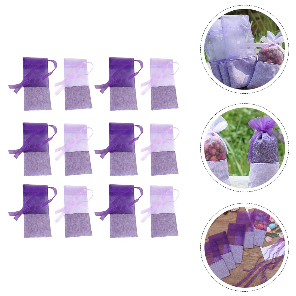 Healeved 96pezzi Sacchetti Profumati Alla Lavanda Borse Garza Per Armadi e Cassetti Organizzatori Per Gioielli Sacchetti Vuoti Per Spezie e Fiori Design Elegante e Delicato
