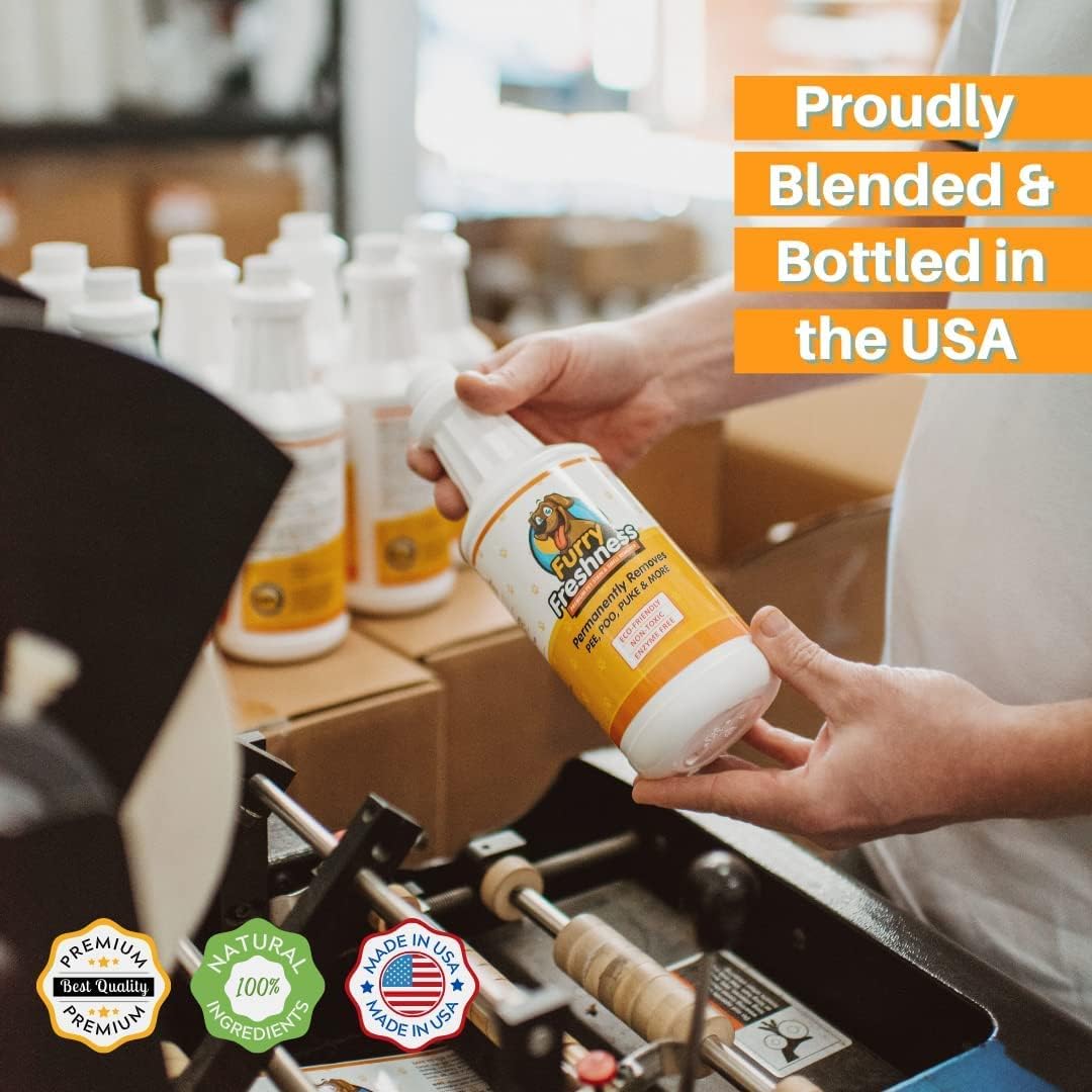 FurryFreshness Extra Strength Cat + Dog Stain & Odor Remover Furry Friend Bundle : Pet Supplies