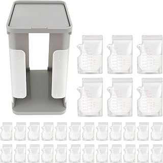 Fridge Organizer for Breastmilk Storage Bags, Container Storing First-in First-Out System with 30 Breastmilk Bags, Breastmilk Storage Container for Breastfeeding Essentials