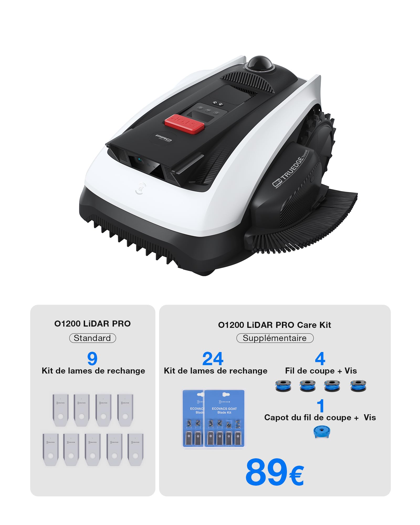Ecovacs Goat O1200 LiDAR Pro Care Kit Robot Tondeuse sans Fil — vue 2