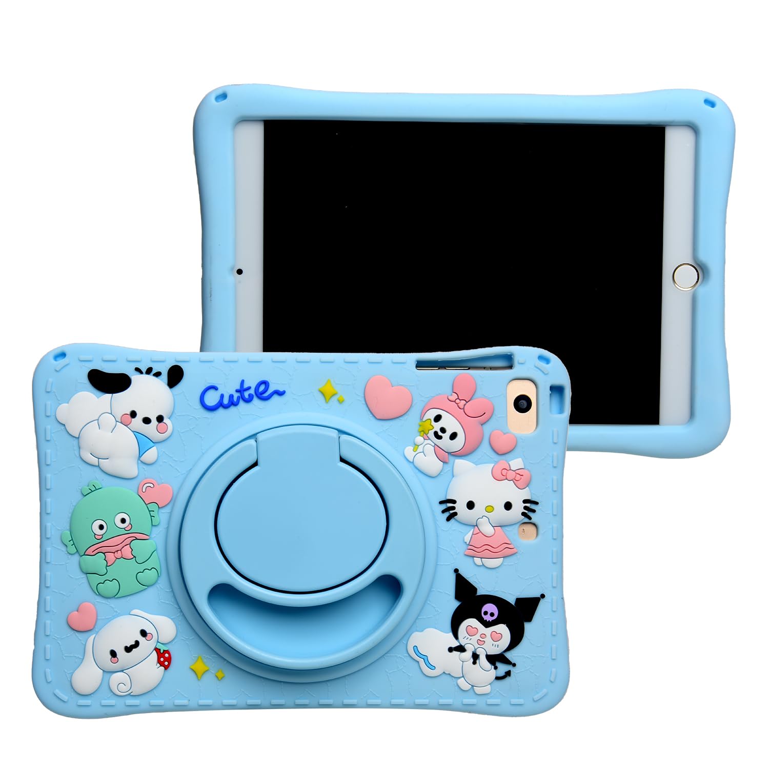 Custodia per iPad Mini 6 da 8,3 pollici, in morbido silicone, con cavalletto, a prova di caduta, antiurto, antiscivolo, con supporto posteriore, per bambini, adolescenti, ragazze e ragazzi