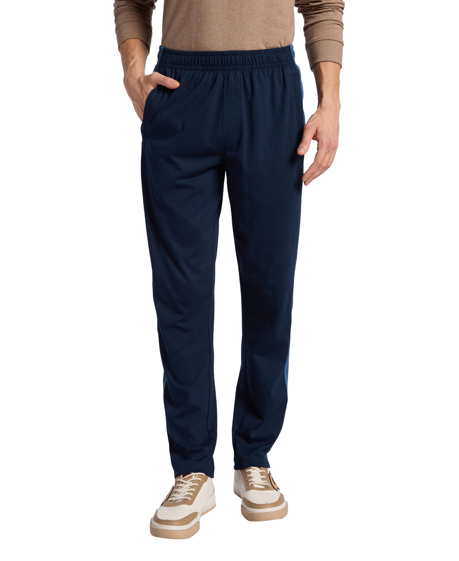 Jockey AM75 Men's Super Combed Cotton Rich Slim Fit Mid Rise Trackpant with Zipper Media Pocket-image-24