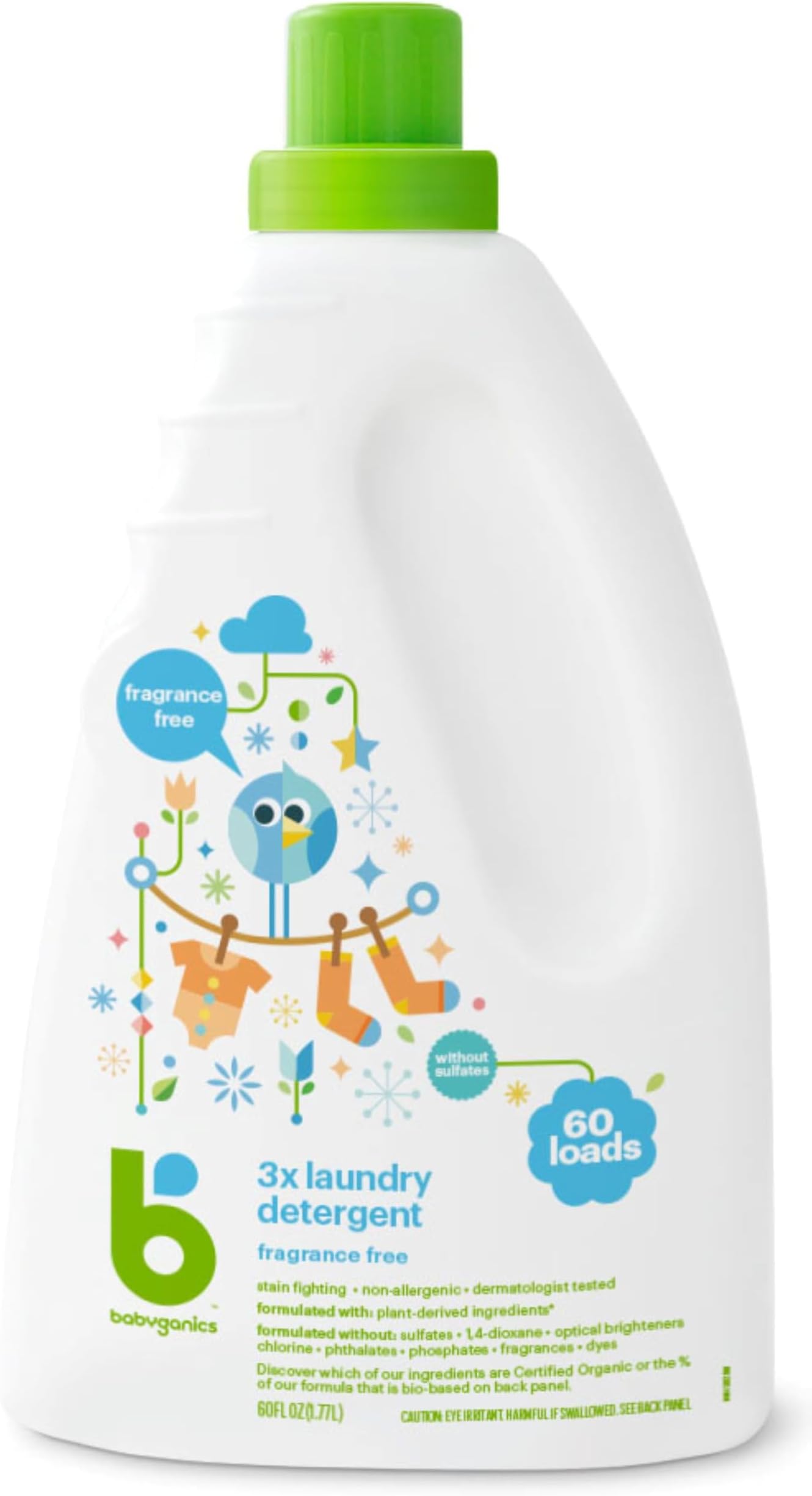 BabyGanics - Laundry Detergent Unscented x 3-60 lbs