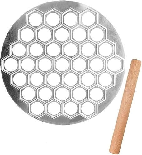ETSAMOR Pelmeni - Juego de moldes para hacer bolas de masa hervida para ravioles de acero inoxidable, juego de moldes de metal para empanada, prensa