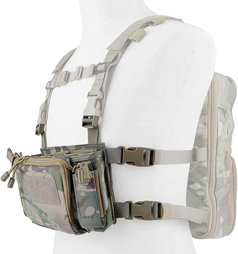 Miniatura 3 de Chaleco táctico Airsoft, caja de municiones para aparejos, revistero y chaleco táctico de múltiples bolsillos con mochila Molle Flatpack, CP