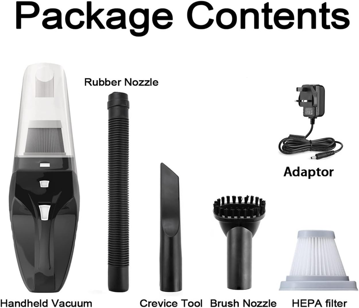 7000PA Car Vacuum Cleaner Interior Cleaning Handheld Cordles Rechargeable Super Suction Vacuum Cleaner Auto Home Pet Hair Clean (Color : British Adapter)