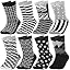 8 Pairs - Group 939 - Black Grey White
