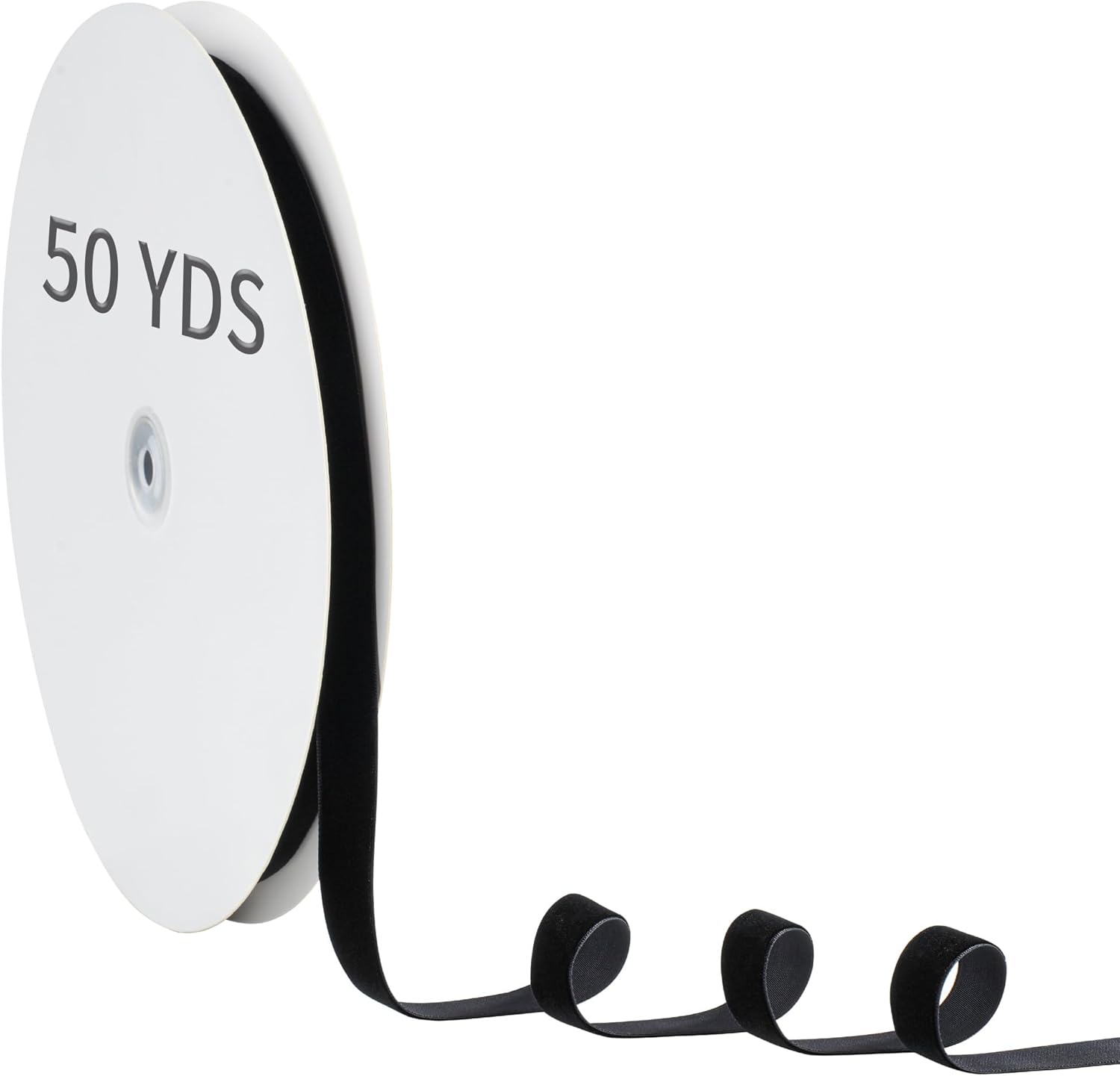 IBEEDOW Black Velvet Ribbon 5/8" x 50Yards for Christmas Tree Single Face Vintage