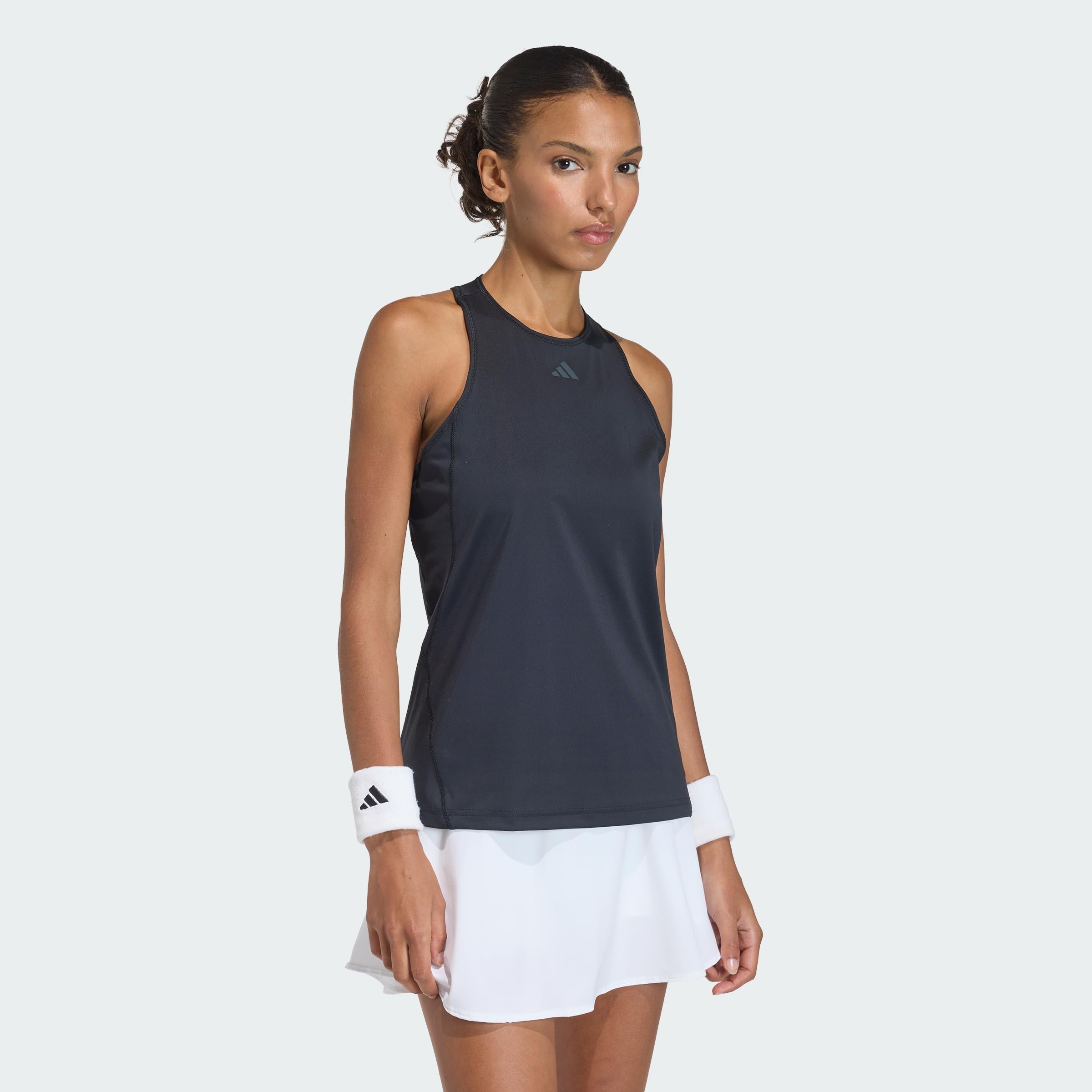 adidas Women's Club Tennis Climacool Tank Shirt, Black/Black, S