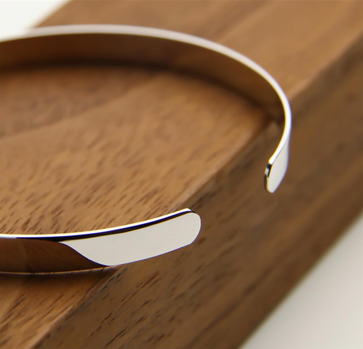 Sterling Silver 5mm Band Plain Shiny Cuff Bangle Bracelet Full UK Hallmark 16.5cm 6.5''