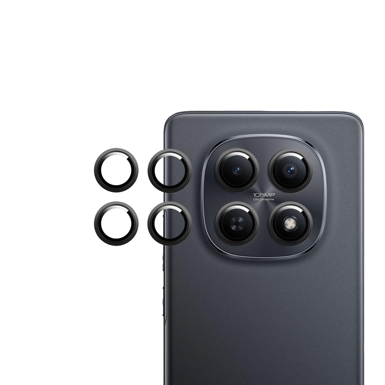LIRAMARK Camera Glass Lens Protector Ring for Redmi Note 15 5G Case Friendly with Edge to Edge Coverage and Easy Installation (Black)-image-35
