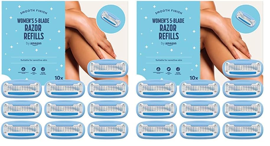 by Amazon für Damen, 5-Klingen-Rasierer, Nachfüllpackung, 10er-Pack (Packung mit 2)