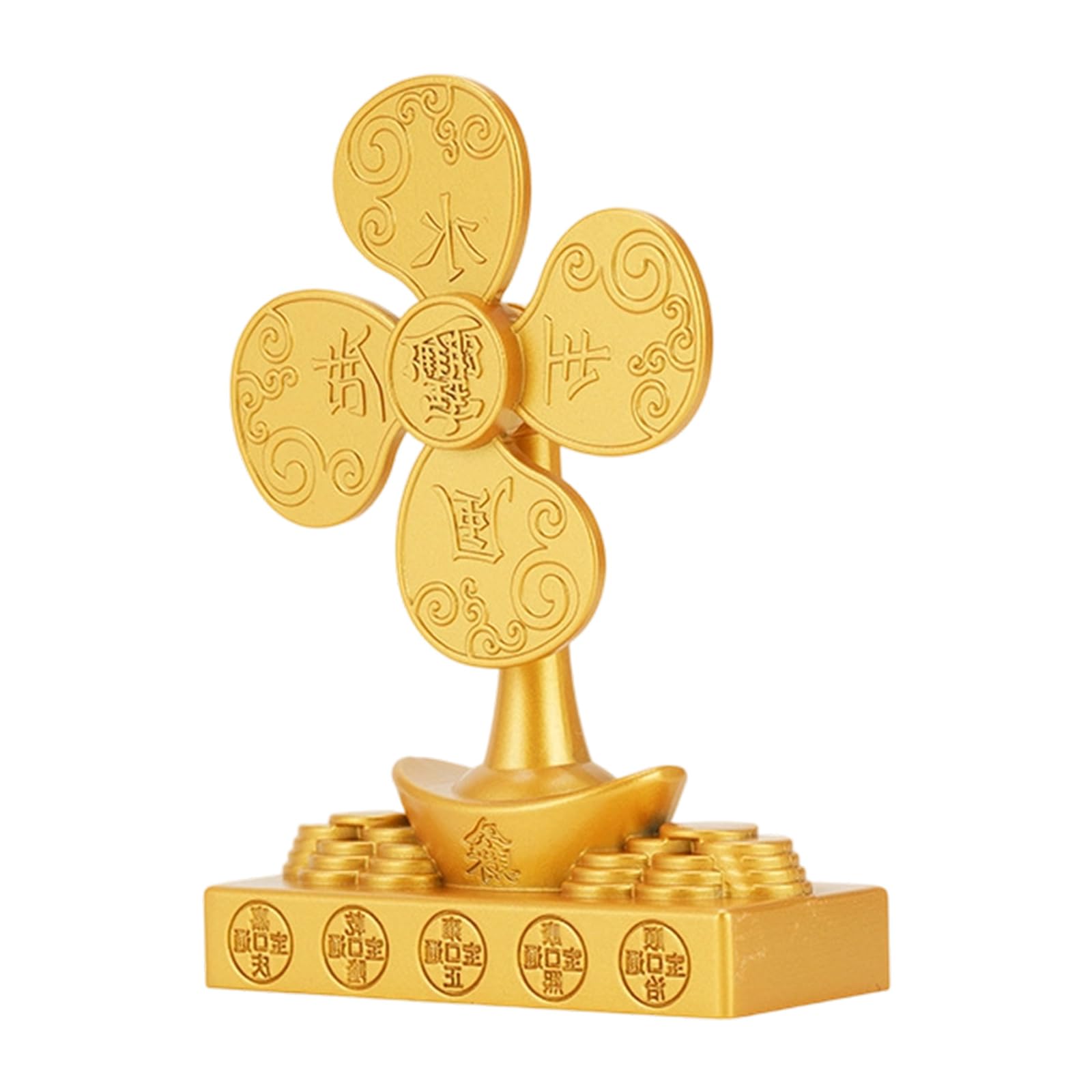 Artistic Rotating Windmill Sculpture Metal Ornament Symbolizes Career Success Wealth Decors Home Desktop Shelf Rotating Fengshuis Ornament Decors