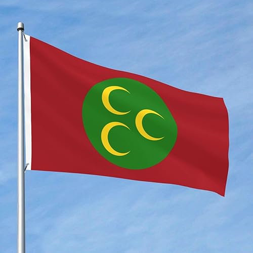 Miniatura 4 de Bandera del Imperio Otomano (1517-1793) Bandera roja de poliéster de doble cara resistente a la decoloración de 2 x 3 pies con 2 ojales de latón