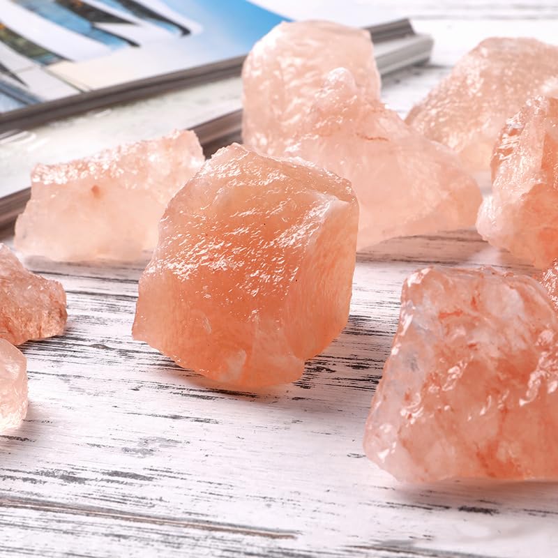 NIBHZ Duży surowy sól kryształ szorstki kwarc himalajski naturalny pomarańczowy sól kamień kryształowy Kamień Minerałowy Kryształy Kryształy i kamienie,1000g