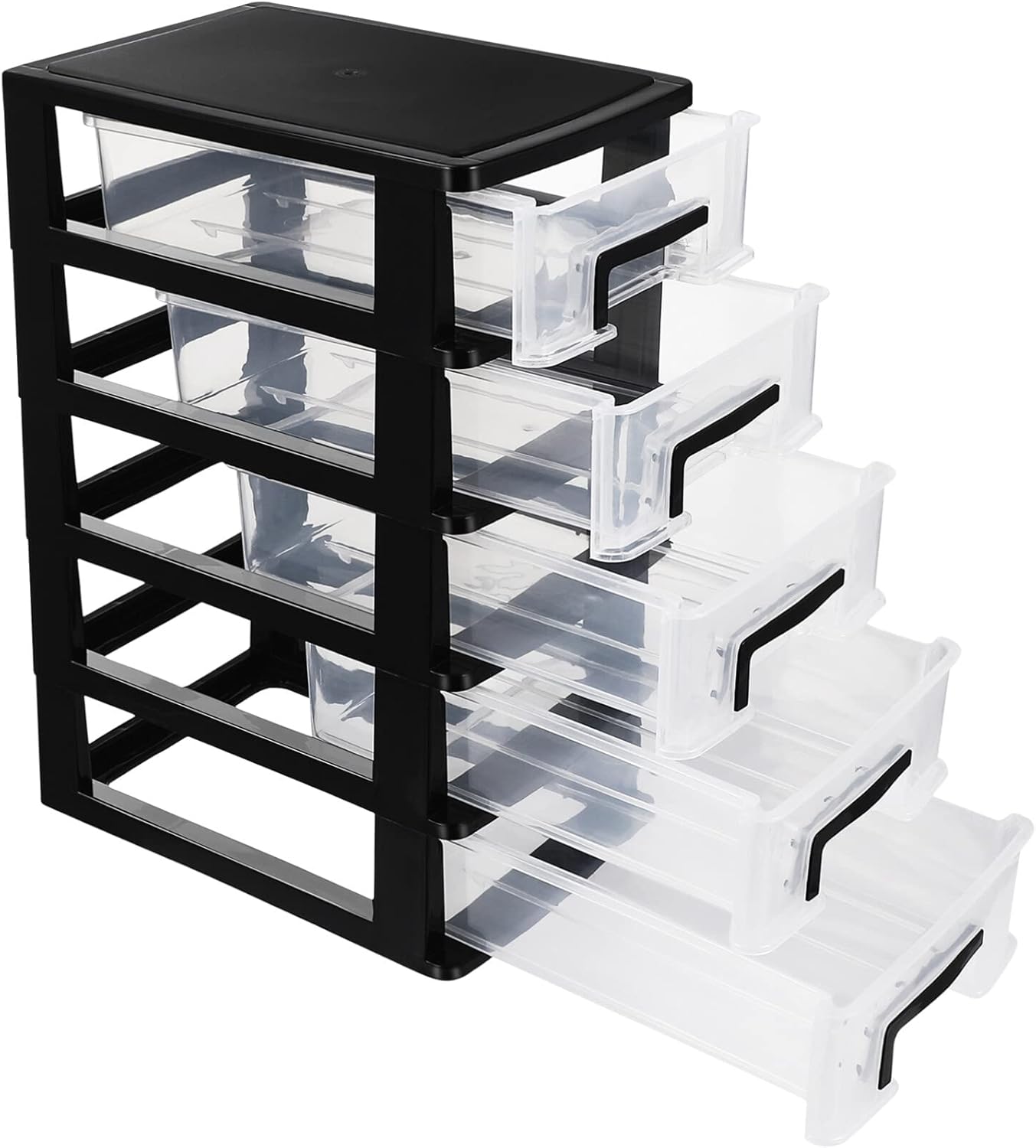 Operitacx 5 Plastic Storage Drawers, Multifunctional Clear Storage