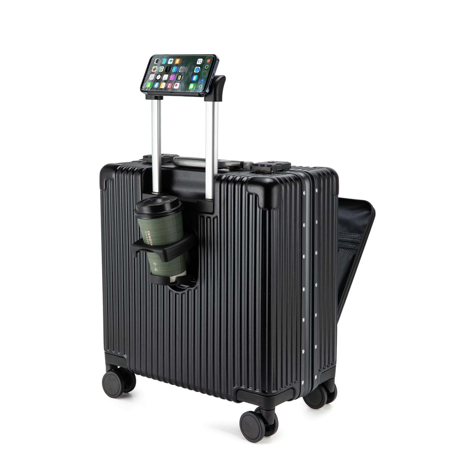 Photo 1 of ***READ NOTES***feilario Aluminium Frame Hardside Expandable Spinner Wheel Luggage, Built-In TSA lock Carry in 18in/20in/24in Sizes black 18in