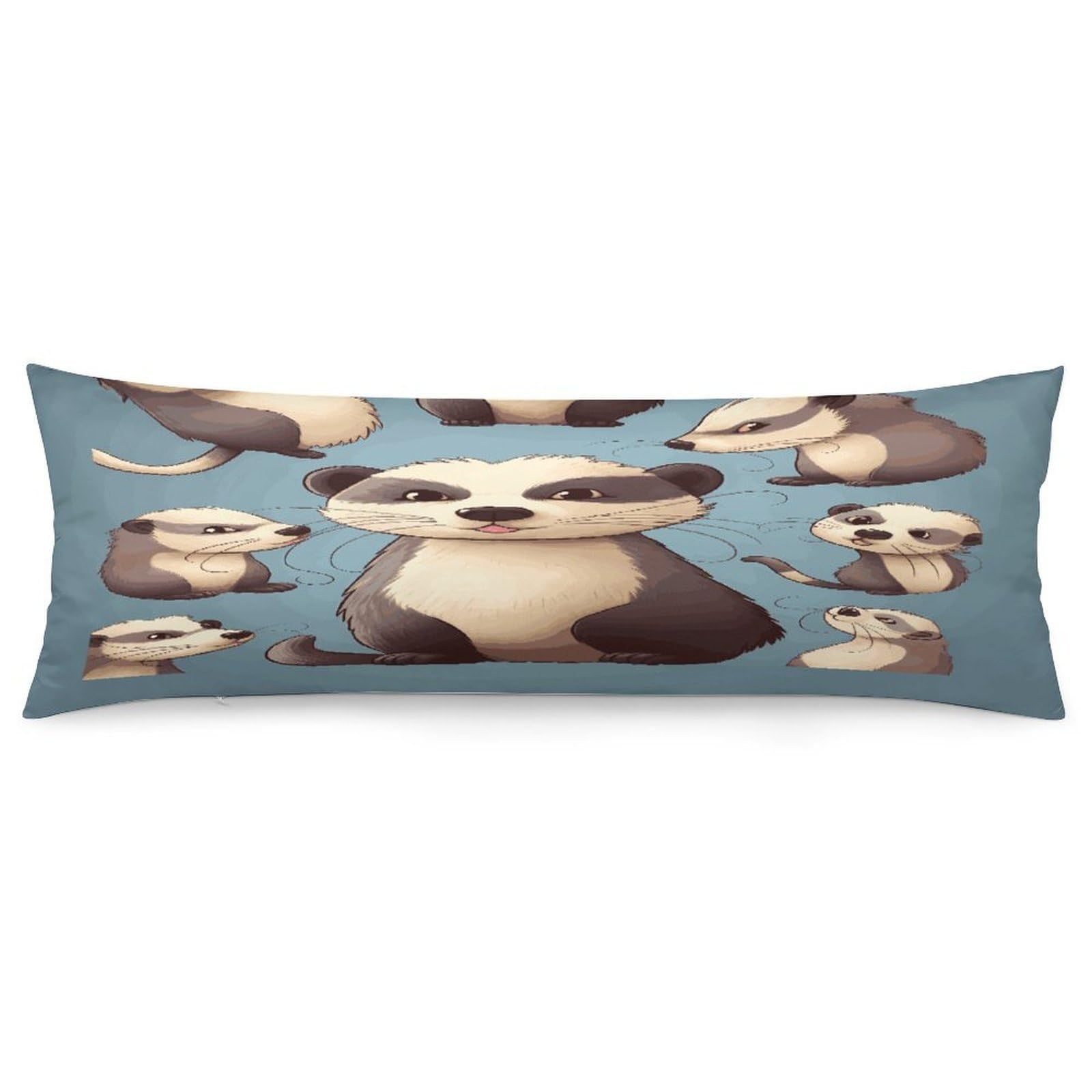 Hairy Ferret Pillow Cover with Zipper Pillow Case Super Soft and Cozy Body Pillowcase 19 X 53 Inches Luxury Long Pillowcase for Couch Sofa Chair Bed Home Decor Pillows Cover